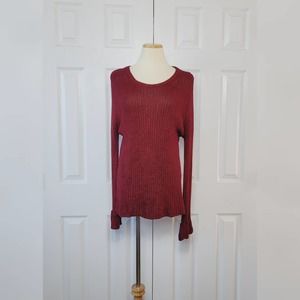 Olivaceaous Open Knit Tunic Sweater